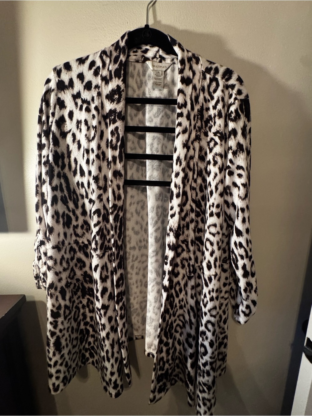 Multiples Black & White Animal Print Cardigan